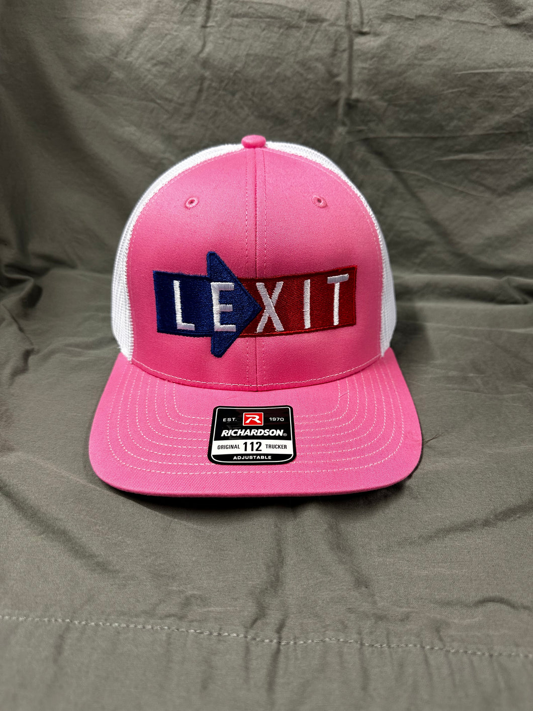 LX-13-10 Pink Lexit Cap White Mesh 112 Trucker